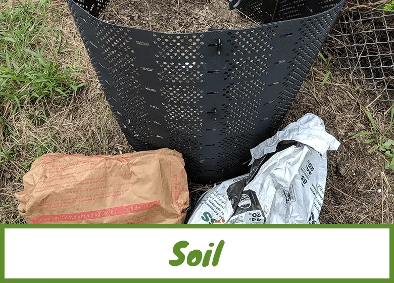soil building compost, peat and vermiculite